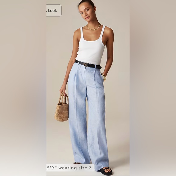 J.Crew Wide-leg Essential pant in linen